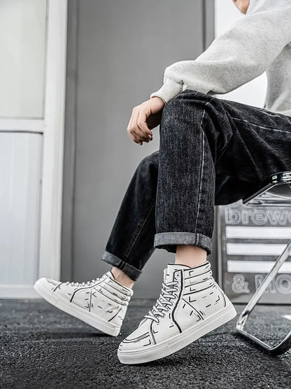 Cartoon Print High-top Shoes