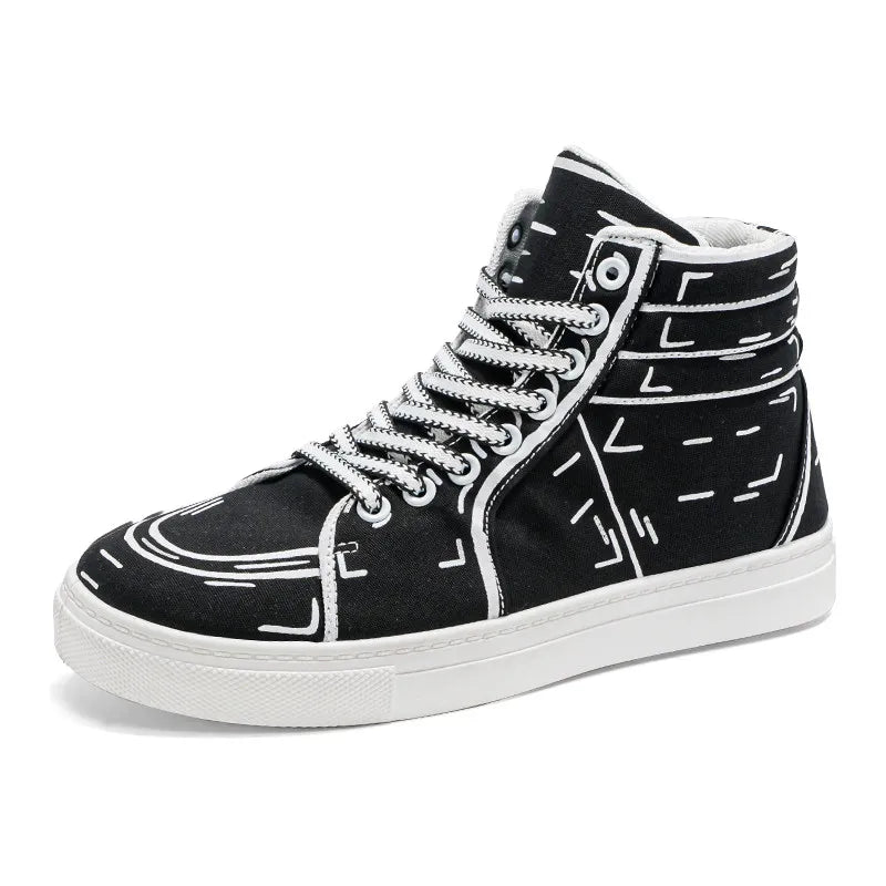 Cartoon Print High-top Shoes