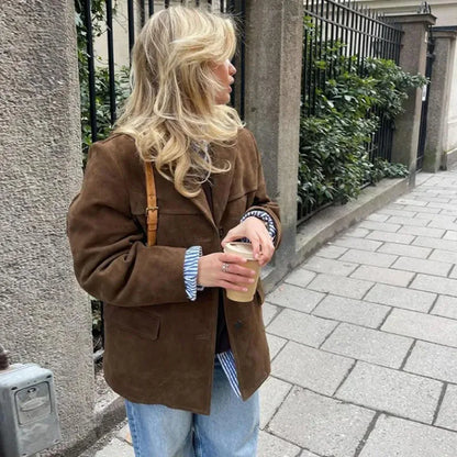 Marrone Suede Blazer