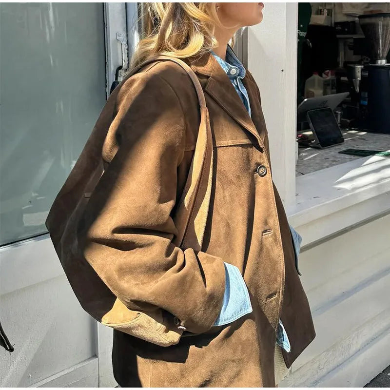 Marrone Suede Blazer