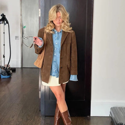 Marrone Suede Blazer