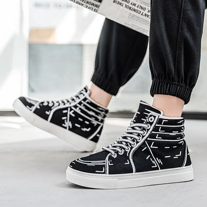 Cartoon Print High-top Shoes
